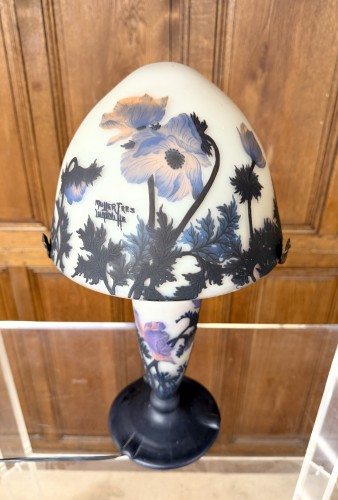 20th century - Muller frères a lunéville - lamp with anemone decoration art nouveau period