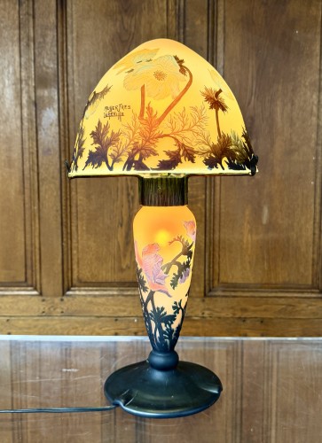 Art nouveau - Muller frères a lunéville - lamp with anemone decoration art nouveau period