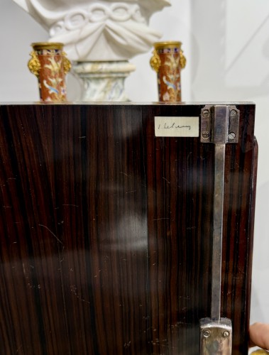 Antiquités - Jules Leleu - Buffet ou enfilade en ébène de Macassar, vers 1946