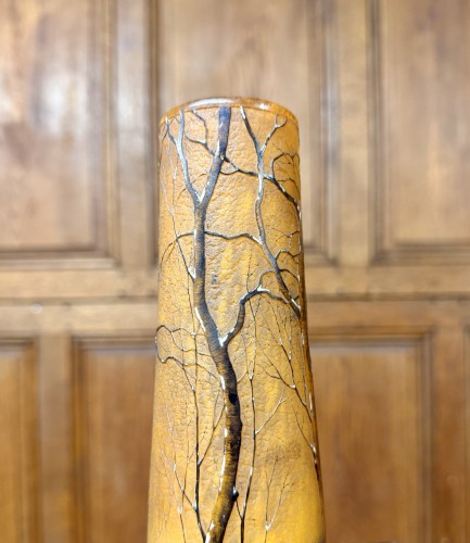 Glass & Crystal  - Daum Nancy - Vase with a snow-covered landscape design