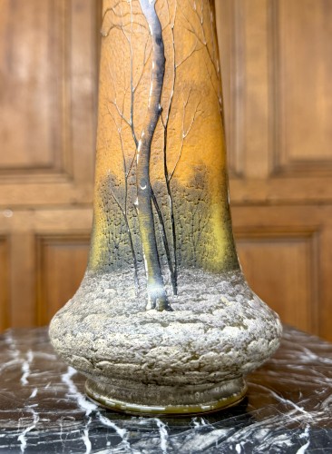 Daum Nancy - Vase with a snow-covered landscape design - 