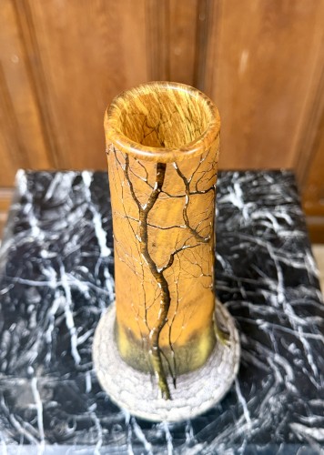 20th century - Daum Nancy - Vase with a snow-covered landscape design