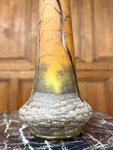 Daum Nancy - Vase with a snow-covered landscape design - Art nouveau