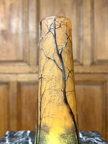 Art nouveau - Daum Nancy - Vase with a snow-covered landscape design