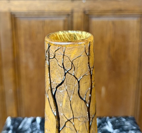 Antiquités - Daum Nancy - Vase with a snow-covered landscape design