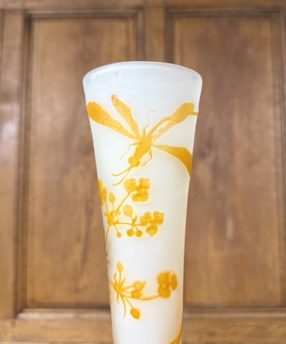 Émile Gallé - Vase de forme diabolo - Verrerie, Cristallerie Style Art nouveau