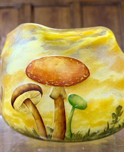 Daum Nancy - Vase or bowl with mushroom decor - Art nouveau