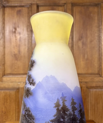 Émile Gallé - important vase with a landscape motif from the vosges - 