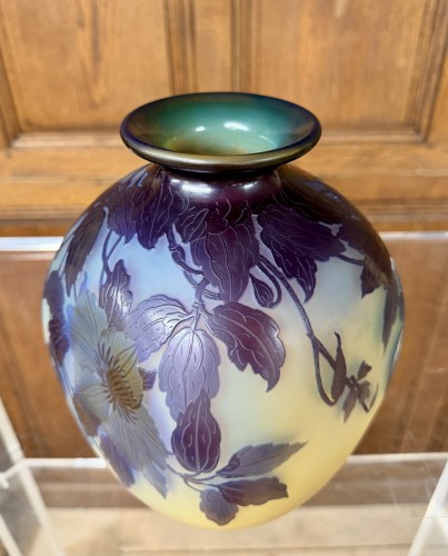 Émile Gallé - Vase sphérique à décor de clématites - Art nouveau
