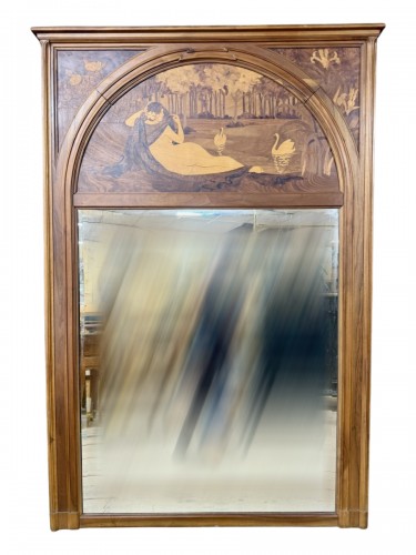 Miroir art nouveau en marqueterie par La Ruche, 1911, Maurice et Edmond Alet