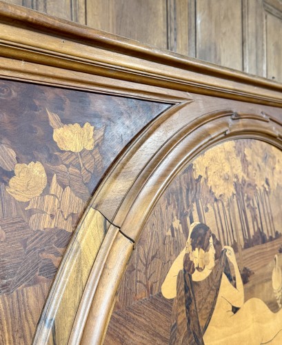 XXe siècle - Miroir Art Nouveau en marqueterie par La Ruche, 1911, Maurice et Edmond Alet