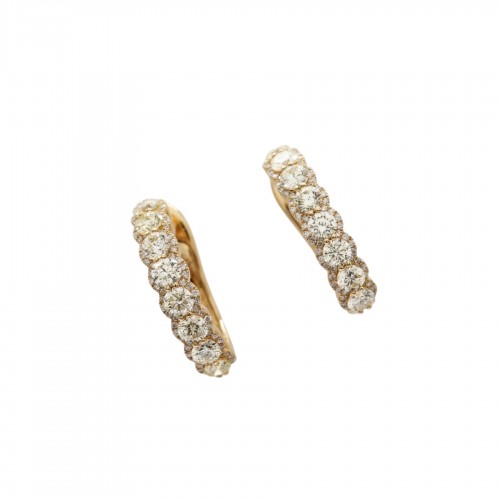 Boucles d'oreilles en or et diamants jonquille