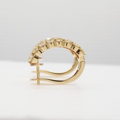 Gold and yellow daffodil diamonds earring set - Antique Jewellery Style 