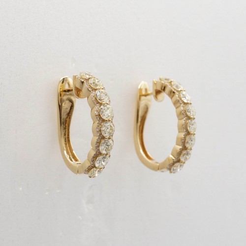 Antique Jewellery  - Gold and yellow daffodil diamonds earring set