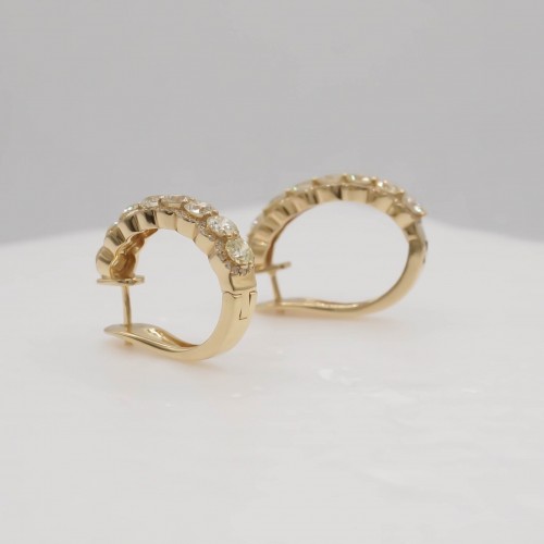 Gold and yellow daffodil diamonds earring set - 