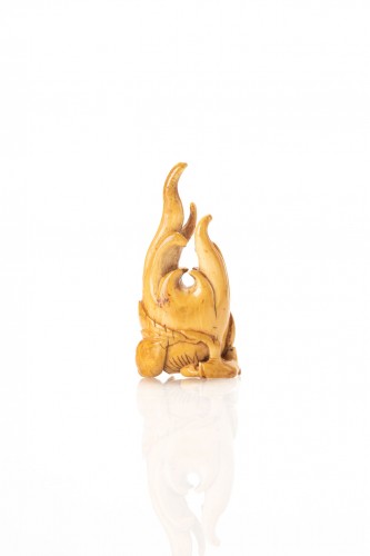 Netsuke le cèdre, de la main de Bouddha, Japon Edo - Arts d