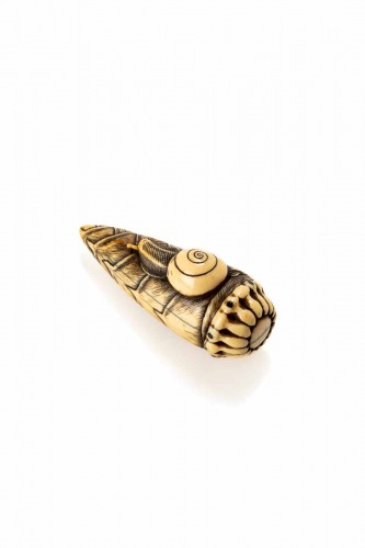 Escargot sur une pousse de bambou - Arts d