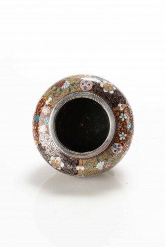 Asian Works of Art  - A Japanese polychrome cloisonné enamels koro