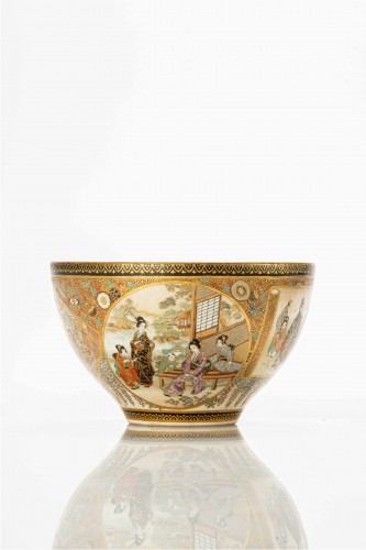 Bol en céramique Satsuma à décor d'émaux polychromes et d'or - Mastromauro Japanese Art