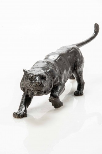 Okimono en bronze représentant l'étude d'un tigre - Mastromauro Japanese Art