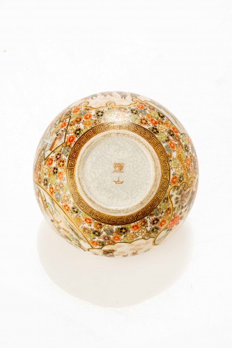 A Satsuma Ceramic Vase With A Globular Body - 