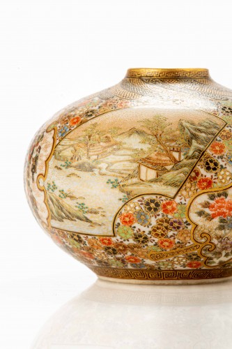  - A Satsuma Ceramic Vase With A Globular Body