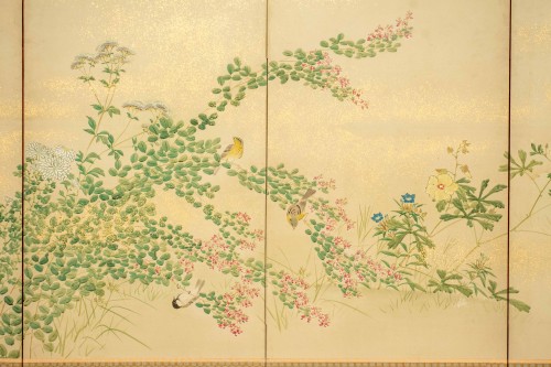 A Six-panel Naturalistic Folding Screen - 