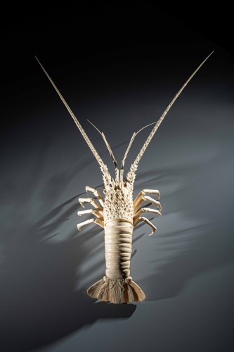 Asian Works of Art  - An Ivory Okimono Depicting The Study Of An Articulated Lobster