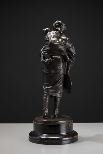 Asian Works of Art  - young mother with child, a okyo A Tokyo School bronze late 19th century