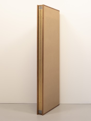 Antiquités - Paravent à six panneaux représentant un couple de cerfs dans un paysage hivernal