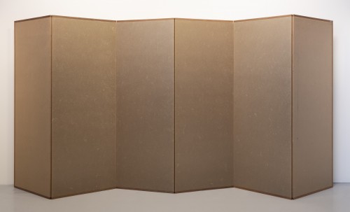 Antiquités - Paravent à six panneaux représentant un couple de cerfs dans un paysage hivernal