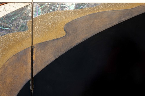 A two-panel ‘Hohoe’ folding screen depicting a large wave - 