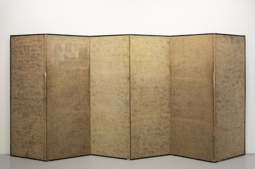 Antiquités - Paravent à six panneaux avec des scènes du Genji Monogatari