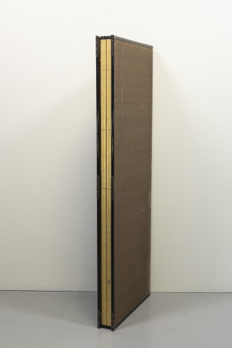 Paravent à six panneaux avec pies et paysage fluvial - 