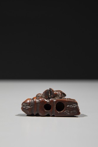 Netsuke en bois de buis représentant Ono no Komachi - 