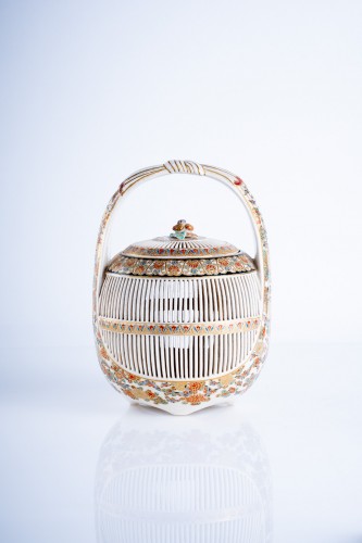 Asian Works of Art  - A Japanese Satsuma of a cricket cage