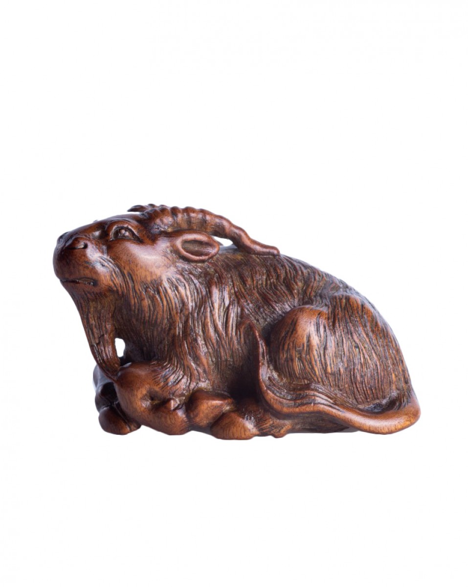 Kokei A Japanese Netsuke Of A Goat Ref 82630