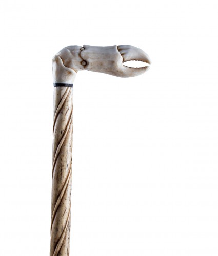 A Japanese marine ivory walking cane 