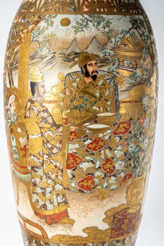  - A Japanese pair of Satsuma vases
