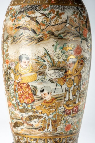 Antiquités - A Japanese pair of Satsuma vases
