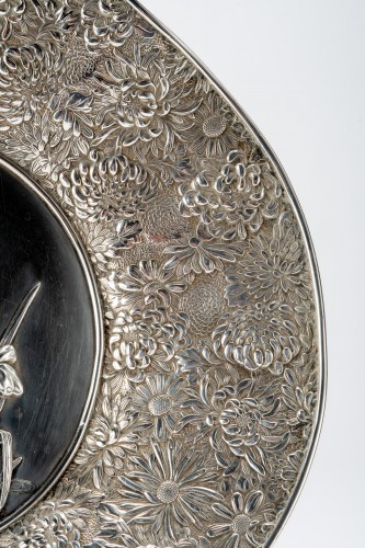 Asian Works of Art  - Yoshihiko - A Japanese silver tray