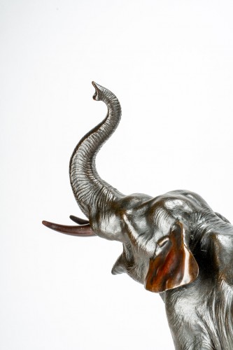 Asian Works of Art  - A Japanese large bronze elephant 