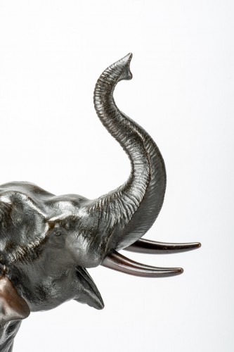 A Japanese large bronze elephant  - 