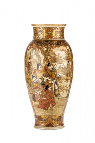 A Large Japanese vase with Samurai