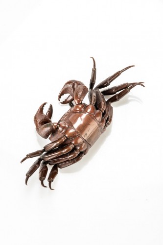 19th century - A Japanese bronze articulated crab