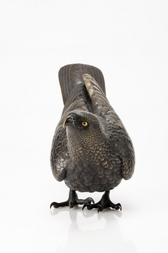 XIXe siècle - Maruki sei – Faucon en bronze ciselé