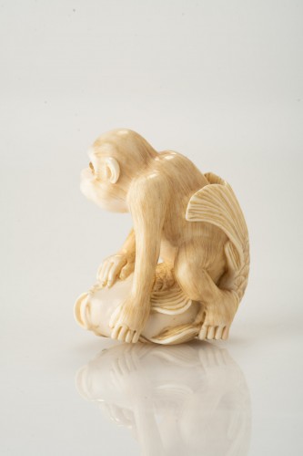 Asian Works of Art  - Toshiyama – A Japanese monkey with carp