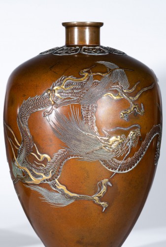 Asian Works of Art  - Nogawa Company - Pair Of Japanese Bronze Vases