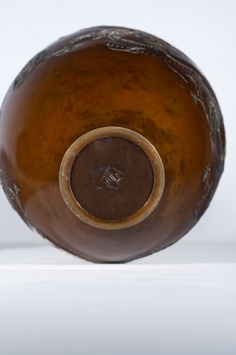 Nogawa Company – Paire de vases en bronze patiné - 