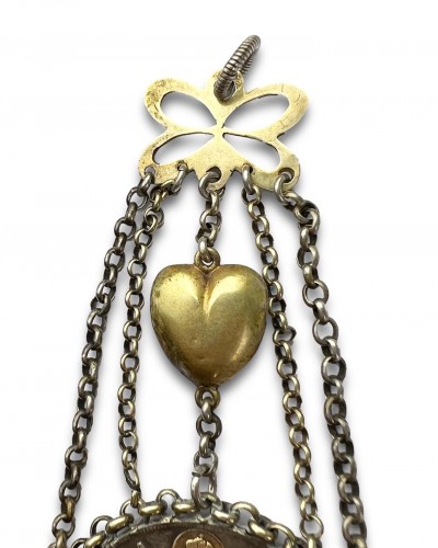 Antique Jewellery  - Silver &amp; partially gilt pendant set with a Maximilian III Joseph Thaler